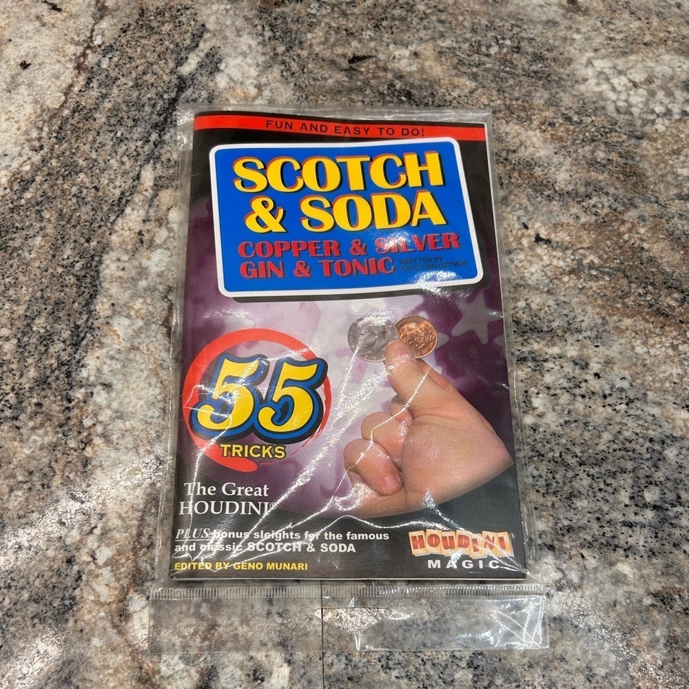 NWT Real US Half Scotch and Soda-Worlds best magic coin Centavo & 55 Trick Book﻿